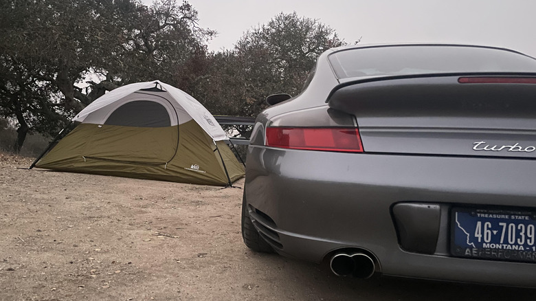 Camping at Laguna Seca with my 996 Turbo