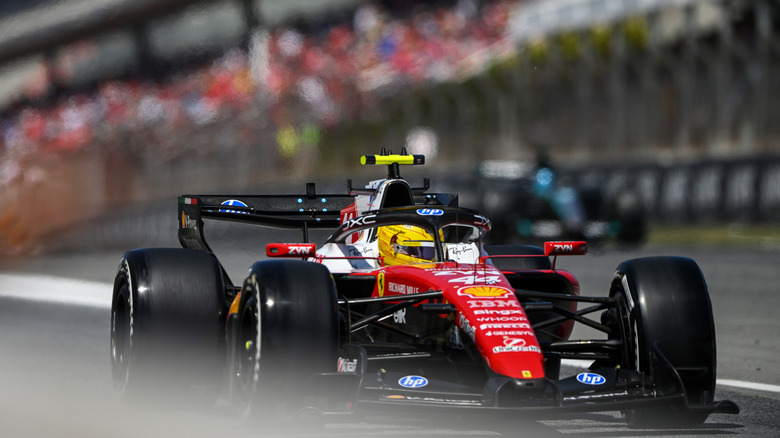Lewis Hamilton of Great Britain driving the (44) Scuderia Ferrari SF-26 in the Pitlane during the F1 Grand Prix of Barcelona-Catalunya at Circuit de Barcelona-Catalunya on June 14, 2026 in Barcelona, Spain.