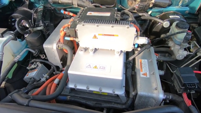 Under the hood of the 1998 Ford Ranger EV