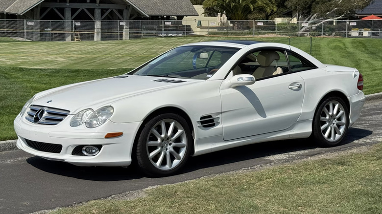 a white 2007 Mercedes-Benz SL550 Convertible