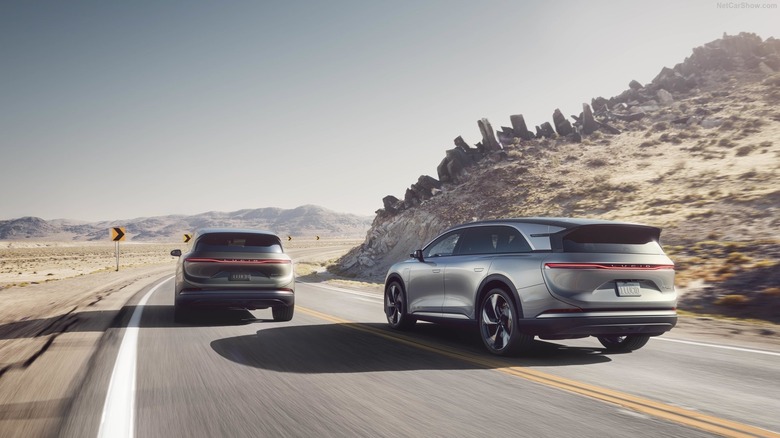 Rear views of two Gravities on the highway