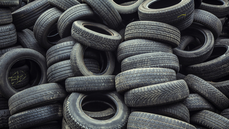 A pile of old tires