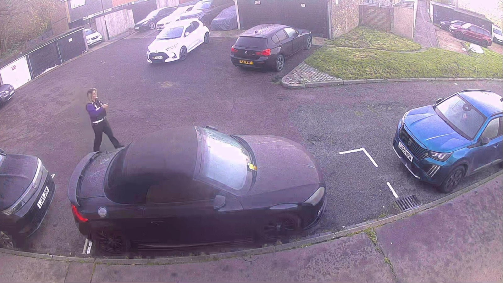 Fortunately, he had a camera pointed at his car the entire time.