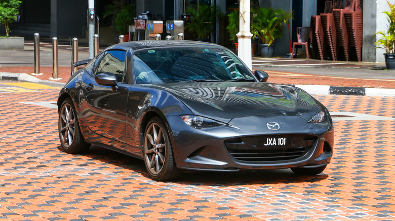 A Mazda MX-5 Miata ND on a tiled road