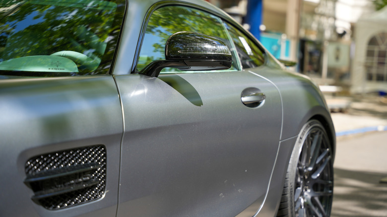 Mercedes-AMG sports car with matte gray paint