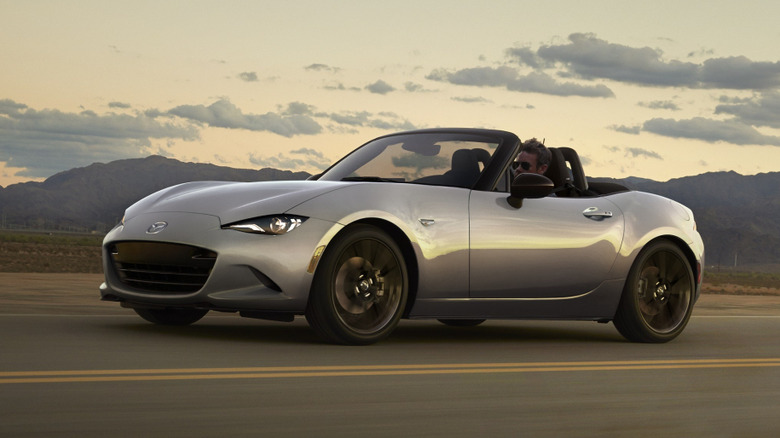 2025 Mazda MX-5 soft top on the open road