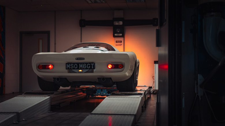 Rear end of the McLaren M6GT tribute car to Bruce McLaren.