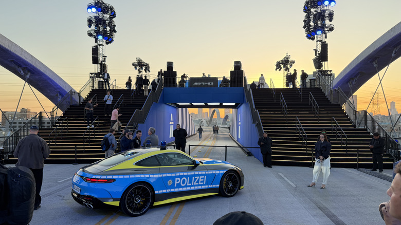 Polizei AMG GT in front of a stage