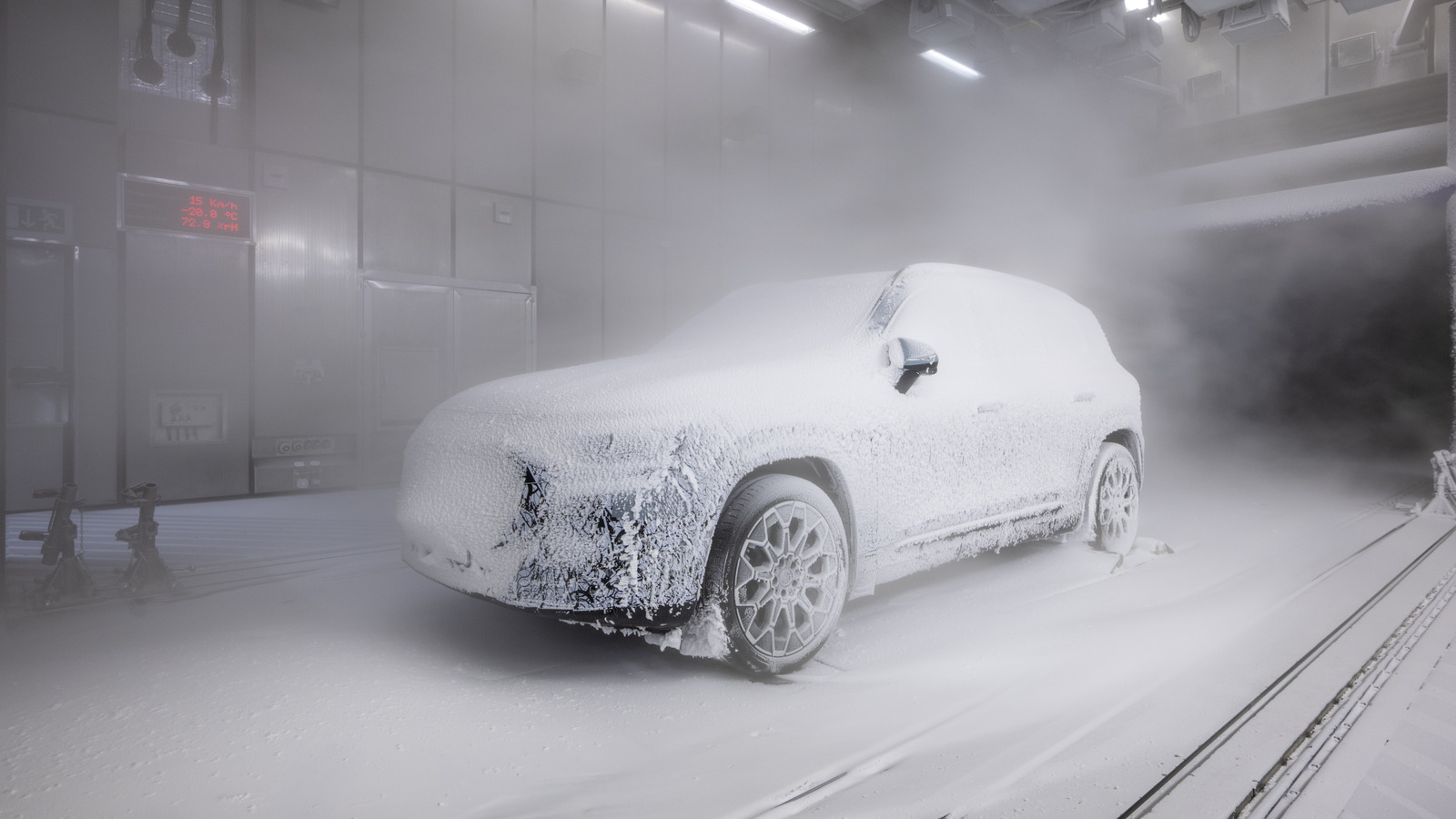 Mercedes-Benz's Cold Wind Tunnel Simulates Blizzards To Make Sure The Electric GLB Will Warm You Up Quicker Than A Gas Car