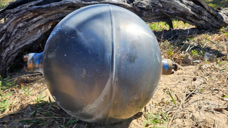 A metallic ball from a space rocket in Forrest Beach, Queensland, Australia