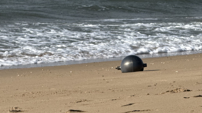 A metallic ball from a space rocket in Forrest Beach, Queensland, Australia