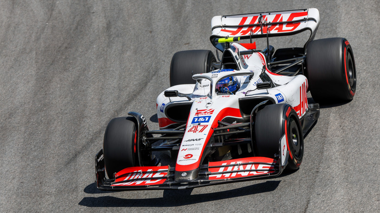 Mick Schumacher of Germany and Haas during the sprint race ahead of the F1 Grand Prix of Brazil at Autodromo Jose Carlos Pace on November 12, 2022 in Sao Paulo, Brazil.