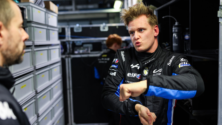 Mick Schumacher during a World Endurance Championship test in Portugal
