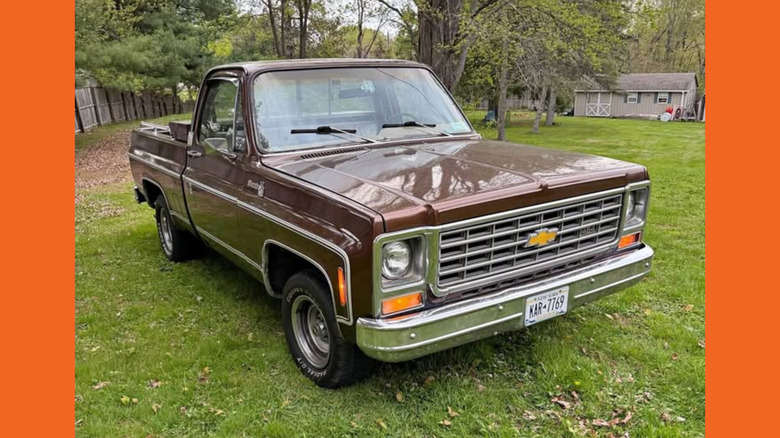 A brown Chevy pickup