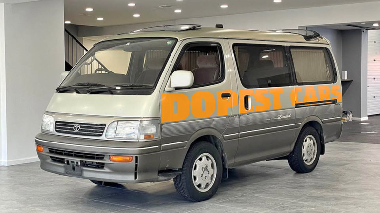 A silver Toyota HiAce