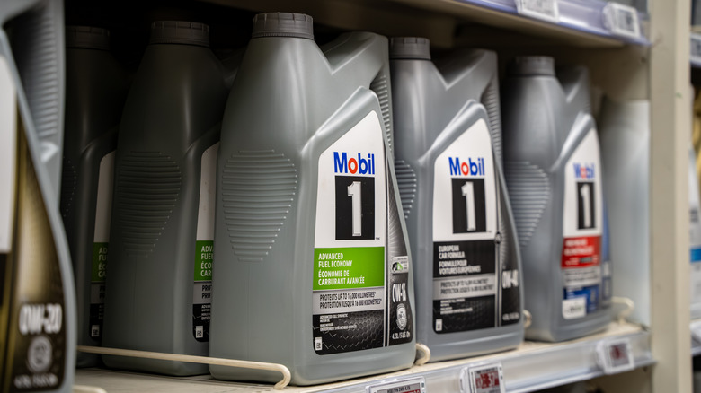 Mobil 1 centrifugal oils connected shop shelves