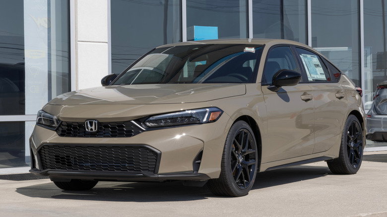 A Honda Civic parked at a dealership