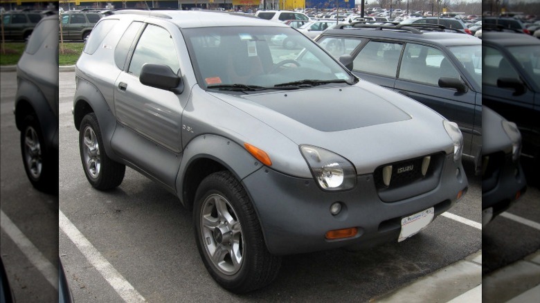 A silver Isuzu VehiCross SUV in a parking lot