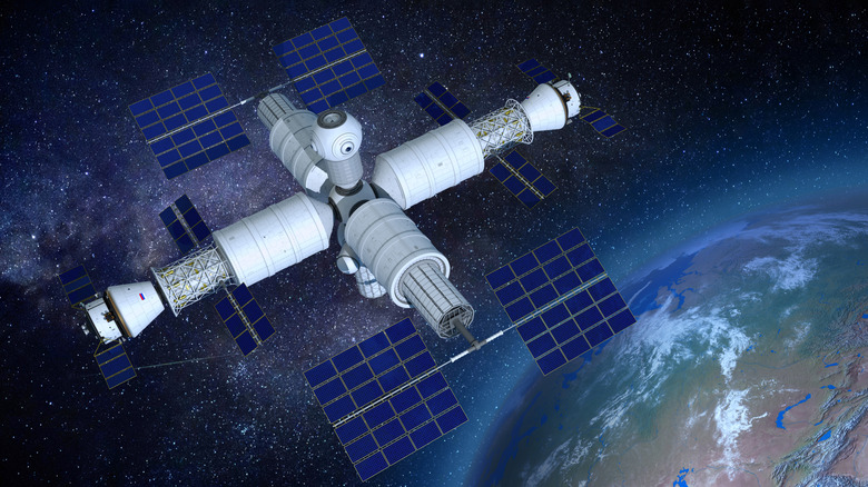 Artist's rendering of the future Russian Orbital Station, which is just the Russian part of the International Space Station