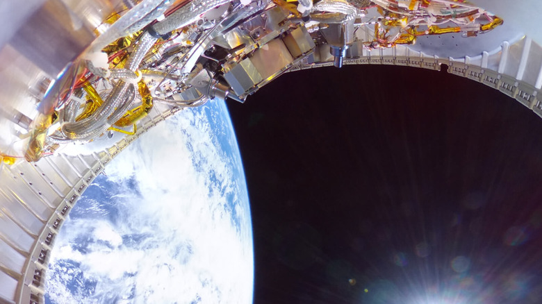 Onboard view of the Katalyst Link satellite in orbit