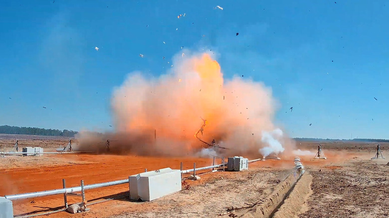 A controlled detonation on Feb. 5 at a remote test site at Eglin Air Force Base in Florida