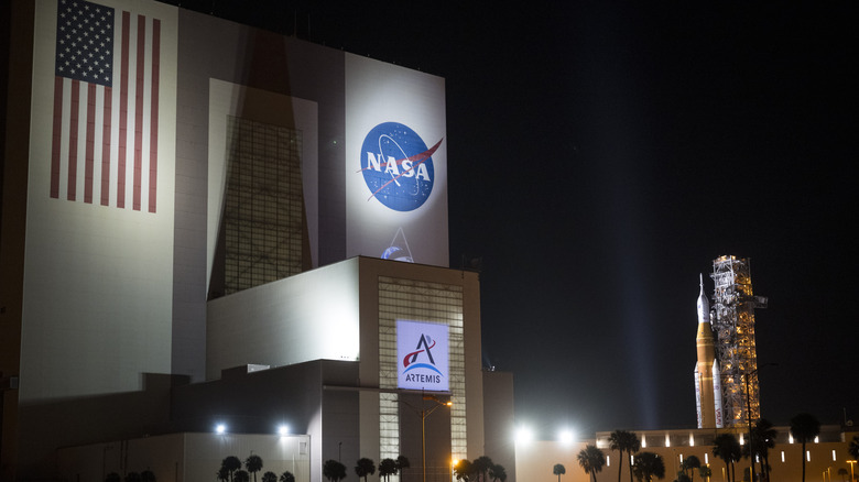NASA's Space Launch System (SLS) rocket and Orion spacecraft, secured to the mobile launcher, is seen as it rolls out of the Vehicle Assembly Building to Launch Pad 39B, Friday, March 20, 2026, at NASA's Kennedy Space Center in Florida.