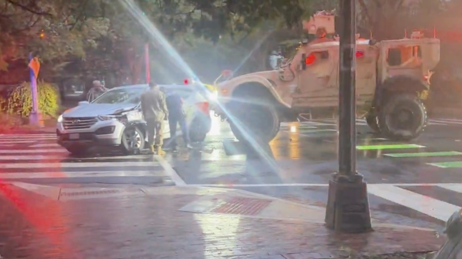 National Guard Keeps DC Residents Safe By Crashing Into A Car, Trapping Driver Inside