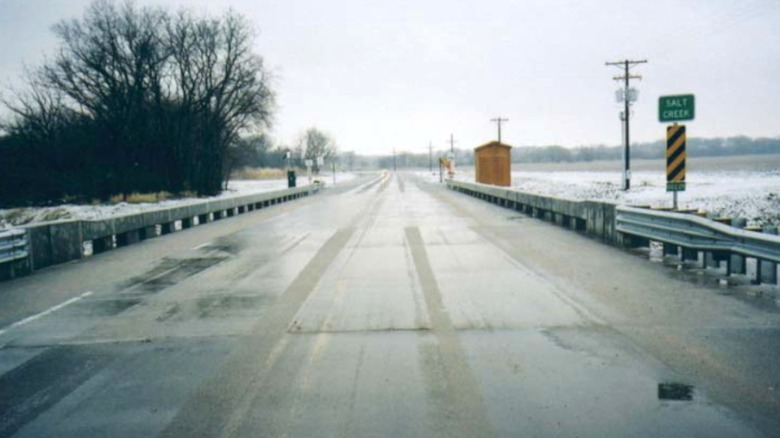 The conductive concrete section of the Roca Spur Bridge
