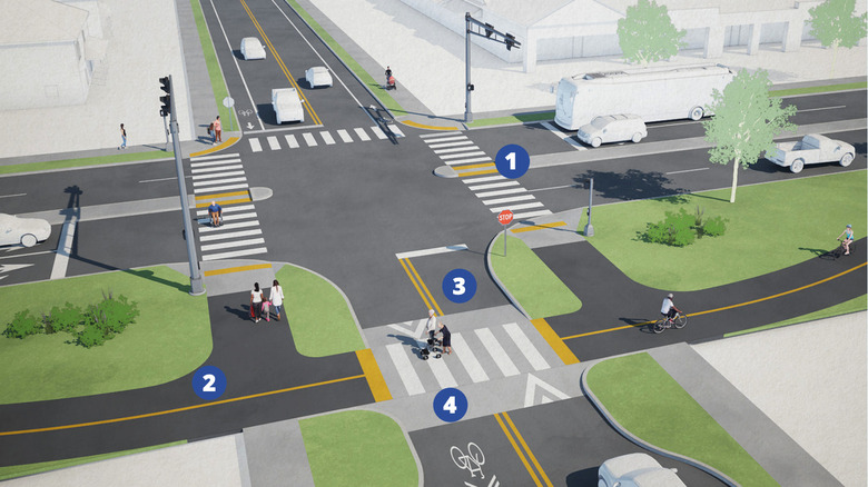 The Stop-Controlled Intersection solution provided by the Federal Highway Administration Pedestrian Safety solutions.