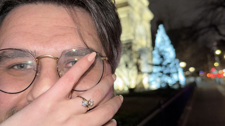 Andy and his fiancée after their engagement