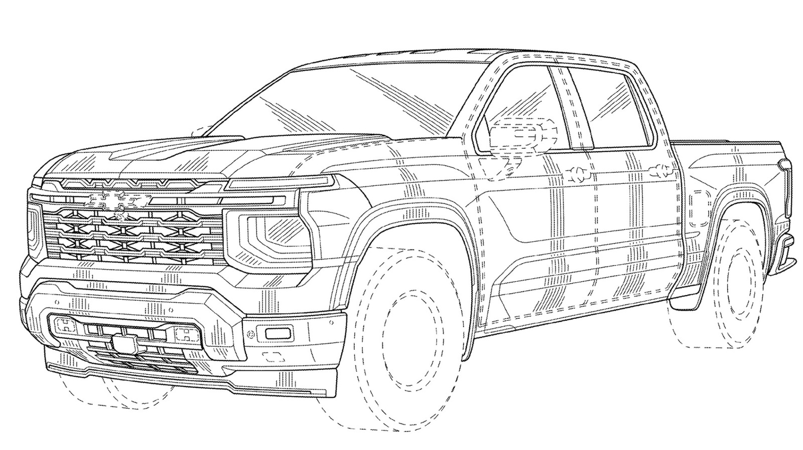 New Chevy Silverado Leaked In Federal Goverment Patent Filings, And It's As Big As Ever