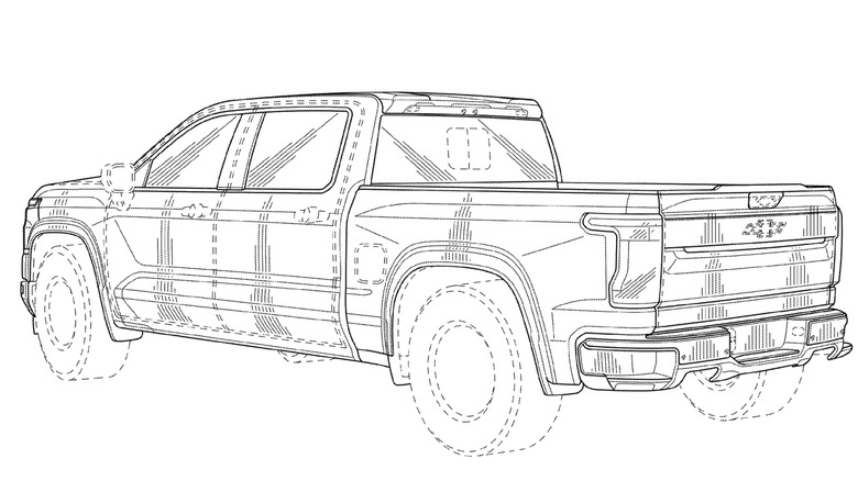 rear 3/4 2027 Chevrolet Silverado patent filing