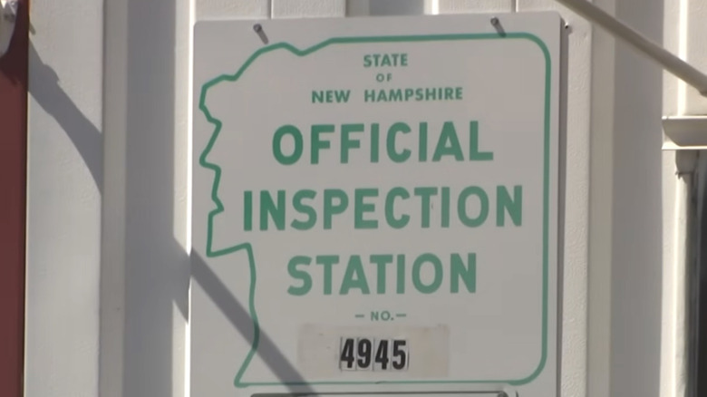 State of New Hampshire Official Inspection Station sign