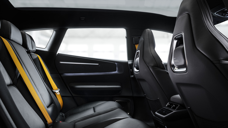 Rear seat of a Polestar 4 SUV