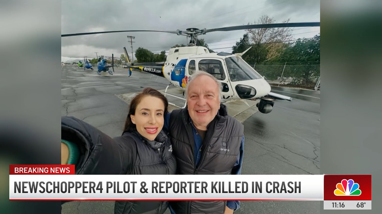 A screenshot of KNBC's coverage of the NewsChopper4 crash