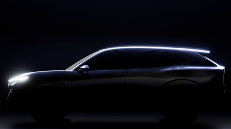 Brightened side-view teaser of the fourth-gen Acura RDX