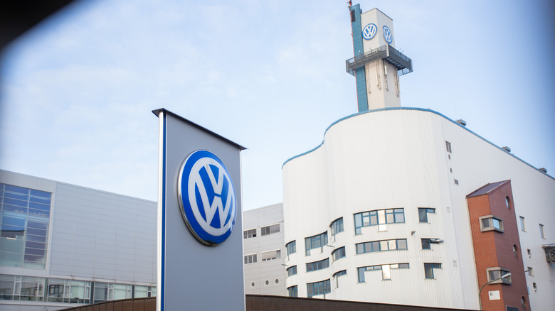 OSNABRUECK, GERMANY - MARCH 27: The Volkswagen automobile factory is seen on March 27, 2026 in Osnabrueck, Germany. Volkswagen had previously slated the plant, which produces the T-Roc passenger car, to close in 2027, though the company is now in talks with Rafael Advanced Defence Systems of Israel to retool the plant and produce components for the "Iron Dome" missile defence system. The shift would save the factory's 2,300 jobs. (Photo by Hesham Elsherif/Getty Images)