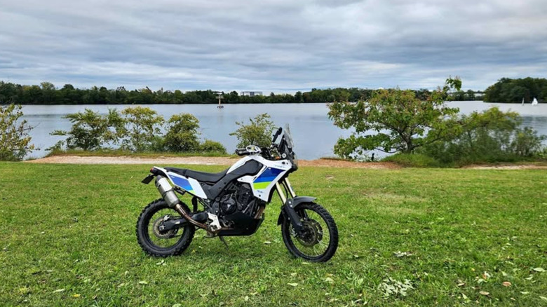 White, blue, and green Tenere 700