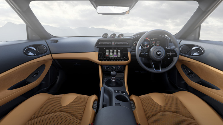 interior view of a green 2027 Nissan Fairlady Z