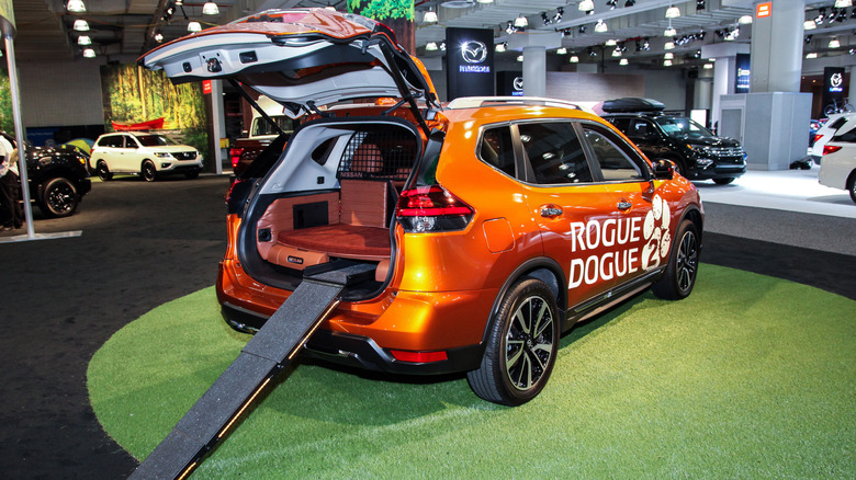 Nissan Rogue shown at the New York International Auto Show 2018, at the Jacob Javits Center.