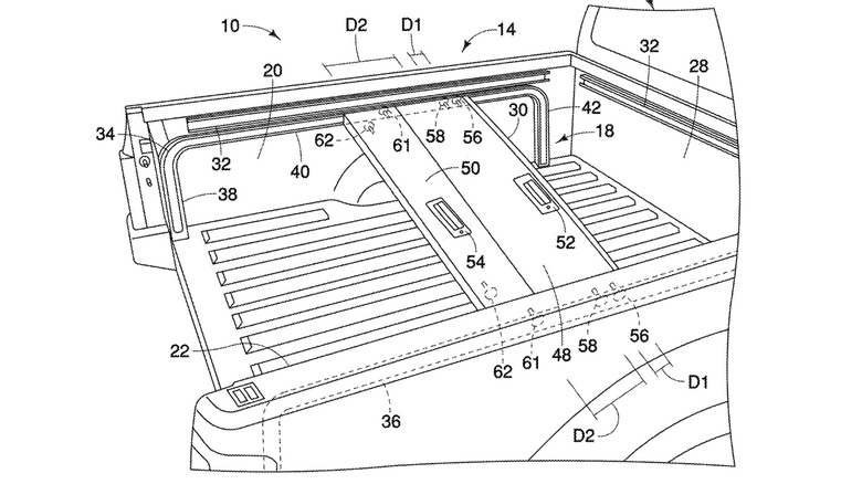 Patent drawing of Nissan's sliding tailgate function.