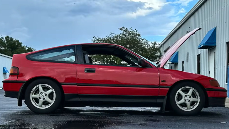 Red 1990 Honda Civic CRX HF