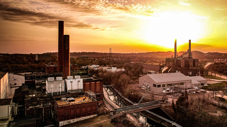 An aerial view of the BFGoodrich factory in Akron, Ohio