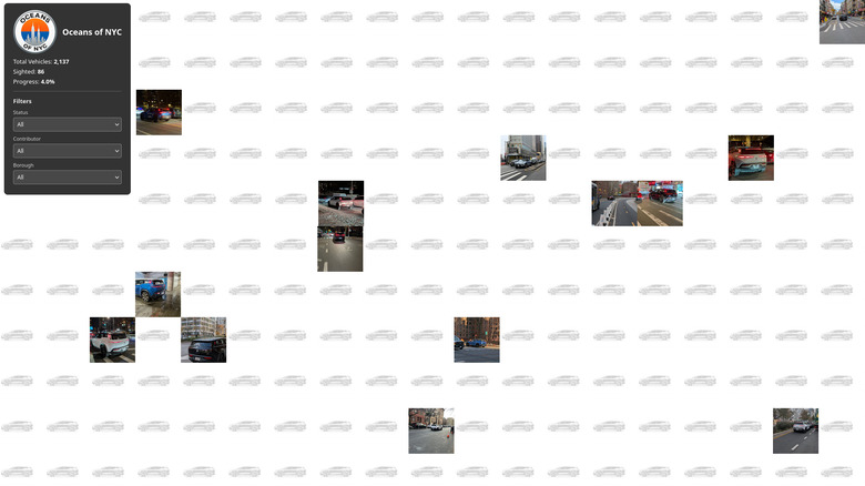 Screenshot of the Oceans of NYC website, showing photos of some Fisker Oceans