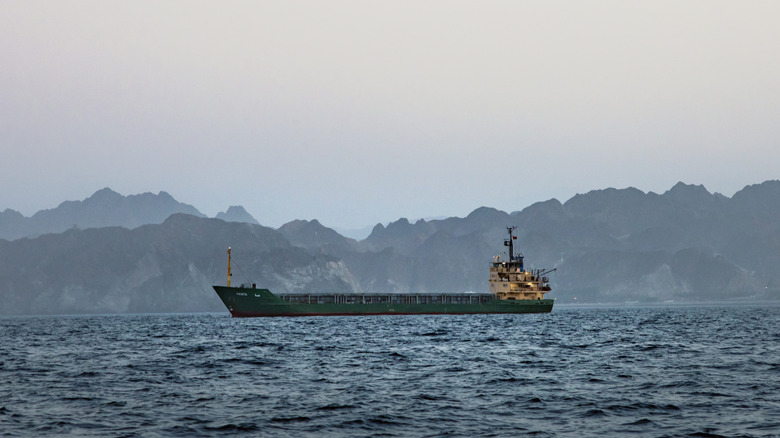 A cargo vessel is anchored off the coast of Oman after being stranded for days as congestion at Port Sultan Qaboos has prevented them from docking on June 23, 2026 in Muscat, Oman.