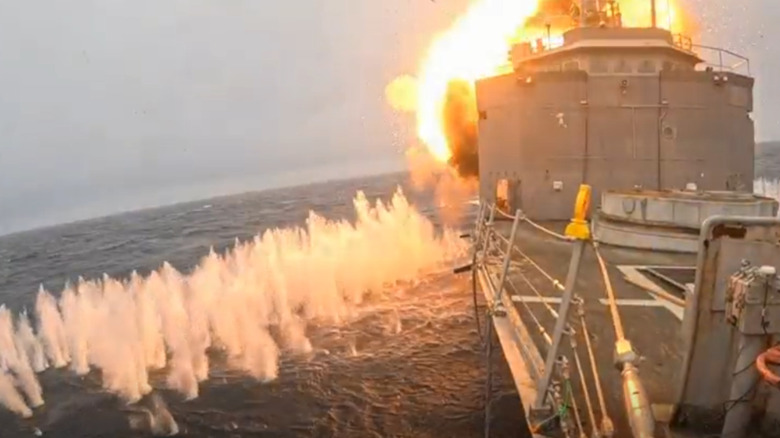 The USS Klakring is hit during Exercise Atlantic Thunder 2026