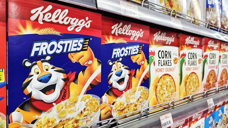 Kelloggs Frosties on shelf.