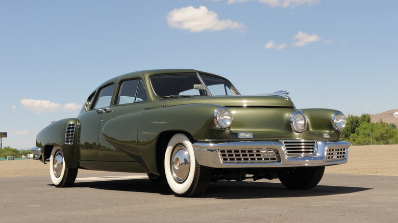 Front 3/4 view of a green Tucker 48