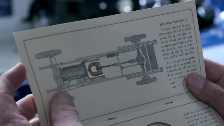 Powertrain drawing of the Owen Magnetic held in hand.