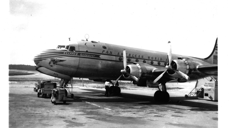 Archived photo of the Clipper Endeavor some time in its service, in black and white.